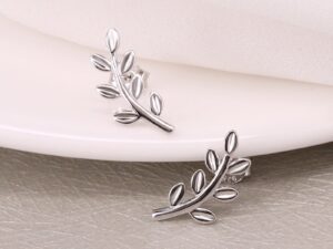 Olivia Leaf – Bladøreringe sølv