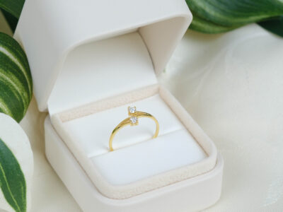 Forgyldt ring – Golden Embrace i 925 sterlingsølv fra Ginny De Luxe