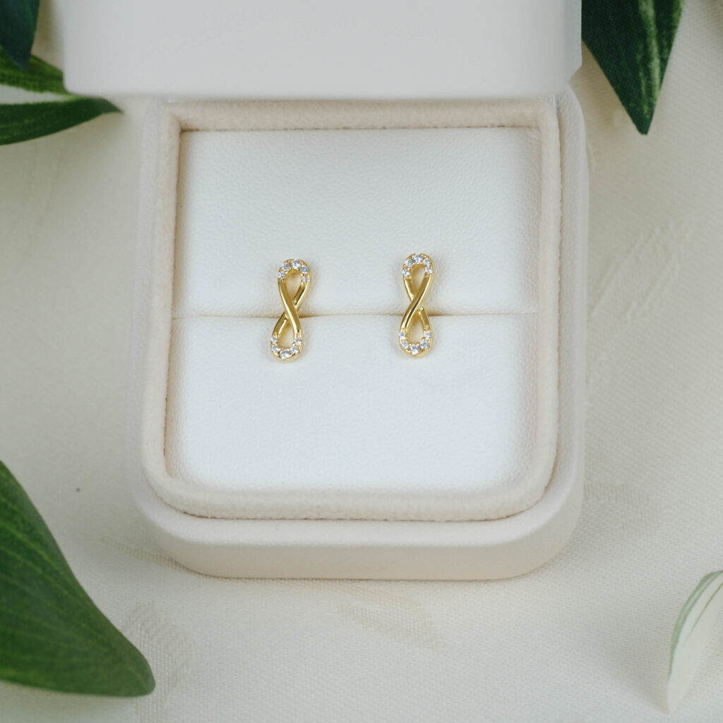 Forgyldt øreringe – Infinity Earrings i 925 sterlingsølv fra Ginny De Luxe